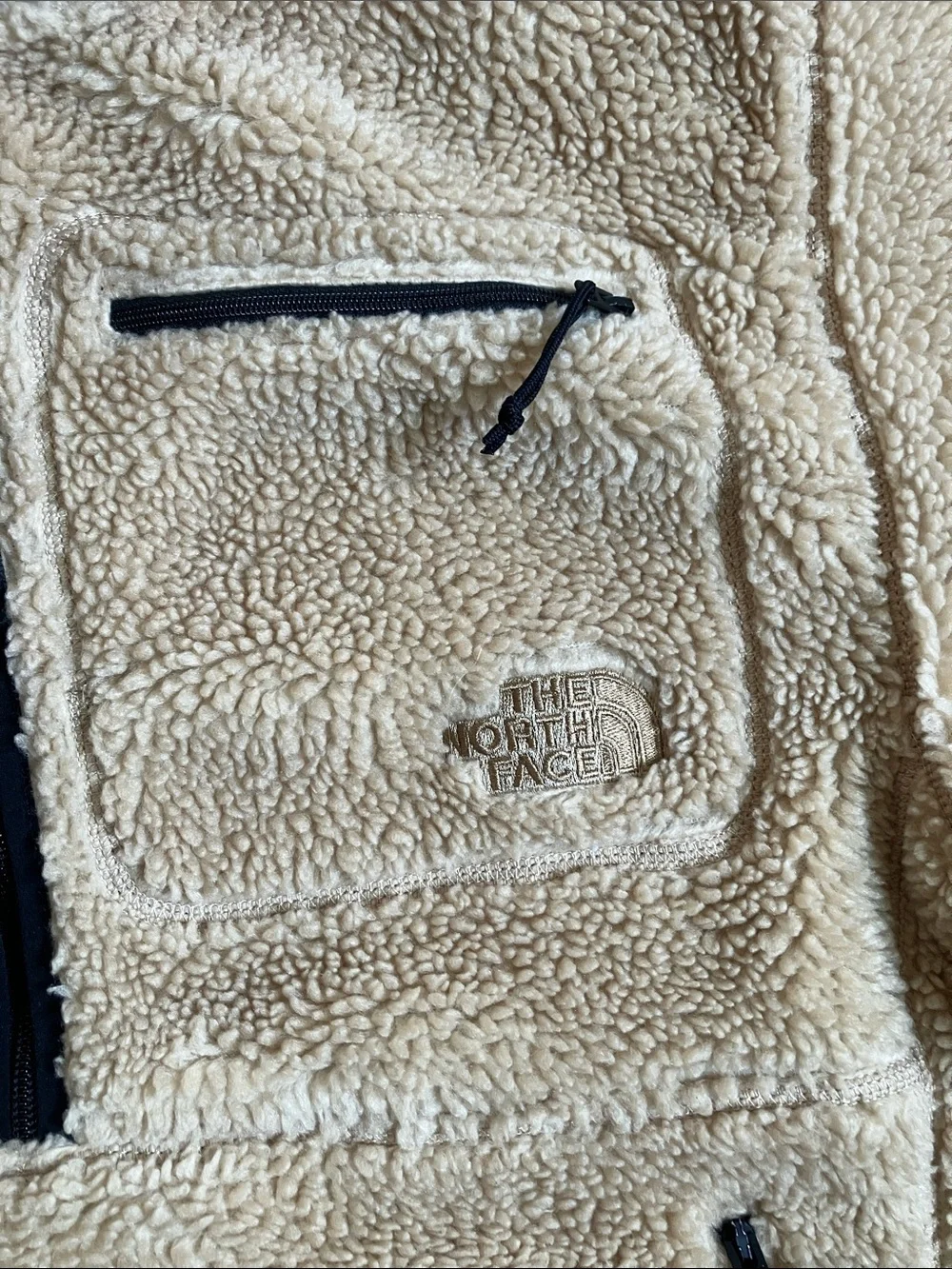 The North Face Extreme Pile Pullover in an almond butter/tan colorway
